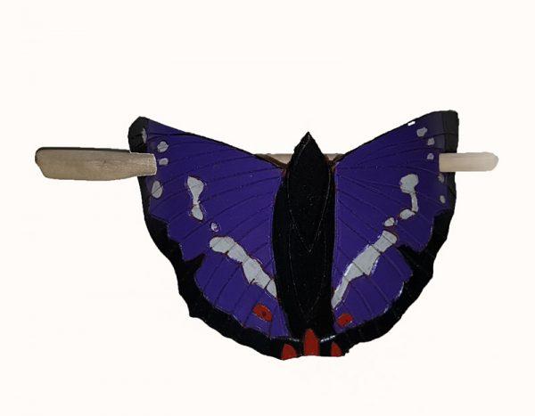 our Purple Emperor hair barrette hand made leather hair barrette